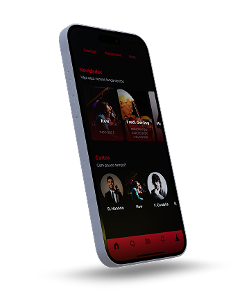 Phone showing Mentes Musicais app